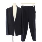 セオリーリュクス theory luxe 22AW LIVE2 GILL＆ LIVE2 CAROL スーツ ノーカラージャケット パンツ スラックス 40 38 紺 03-2304160 03-23