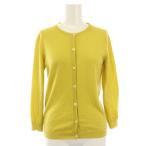 ショッピングプラダ プラダ PRADA カシミヤ100％ カーディガン クルーネック ニット 長袖 42 イエロー /TK レディース