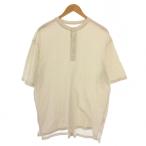 エヴァムエヴァ evam eva Tシャツ カットソー 半袖 ヘンリーネック アイボリー E241C144 /BM メンズ