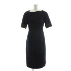 マークジェイコブス MARC JACOBS ワンピース ミモレ ロング 半袖 ウール シルク 0 紺 ネイビー /AN53 レディース