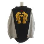 ヴィヴィアンウエストウッドレッドレーベル オーブ カットソー 長袖 ストライプ柄 異素材 切替 刺繍 00 グレー 黒