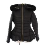 ショッピングduvetica デュベティカ DUVETICA HUGHINA ウギナ ダウンジャケット アウター フーディ フォックスファー 42 黒 /KH レディース