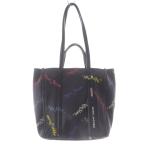 マークジェイコブス MARC JACOBS トートバッグ ハンドバッグ 2way 総柄 黒 ブラック /SR レディース