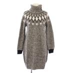 ショッピングBURBERRY バーバリーブルーレーベル BURBERRY BLUE LABEL ニットワンピース セーター ミニ丈 長袖 タートルネック ウール ノルディック柄 38