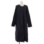 ショッピングジョンブル ジョンブル JOHNBULL 24AW ノーカラーコート アウター ロング丈 ワンカラー 無地 M 紺 ネイビー /BB レディース