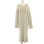 ショッピングzara ザラ ZARA ニットワンピース マキシ ロング ステッチ 長袖 XS S グレー /HN レディース