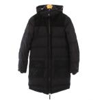 ロンハーマン Ron Herman ダウンコート アウター ロング丈 ジップアップ フード パッチワーク XS 黒 ブラック /BB レディース