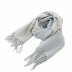 プラダ PRADA マフラー ロゴ フリンジ ウール 170×46cm 水色 2FS036 /KH ■OH レディース