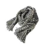 ルイヴィトン LOUIS VUITTON エシャルプロゴマニア マフラー シルク混 黒 白 M70423 /KH ■OH レディース