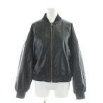 ショッピングzara ザラ ZARA ブルゾン ジャケット フェイクレザー ジップアップ S 黒 /AP レディース