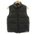 アーメン ARMEN ダウンベスト 黒 ブラック ナイロン ジップアップ /HN レディース
