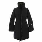 モンクレール MONCLER ALNUS GIUBBOTTO ダウンコート スタンドカラー アウター ロング丈 ジップアップ 0 黒 ブラック /BB レディース