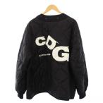 コムデギャルソン CDG×ALPHA LINER JACKET ライナージャケット 中綿 アウター ショート Vネック ナイロン ロゴ プリント XL 黒