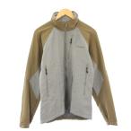 パタゴニア Patagonia コアスキンジャケット スタンドカラー アウター ジップアップ ショート丈 バイカラー ロゴ M グレー ベージュ
