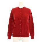 ショッピングラルフ ラルフローレン RALPH LAUREN カーディガン ニット 長袖 S 赤 レッド クルーネック ロゴ刺繍 /YM レディース