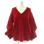 トリーバーチ TORY BURCH ニット セーター Vネック XS 赤 /ES レディース