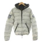 ハイドロゲン HYDROGEN ダウンジャケット 上着 アウター 50 白 ホワイト 総柄 カモフラ 迷彩柄 フード ロゴ /AN15 メンズ