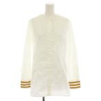 ショッピングMARNI マルニ MARNI シャツ ブラウス プルオーバー キーネック 長袖 袖口ボーダー 40 白 ホワイト マスタード S17CAMAV35QOOTCS39 レディース