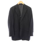 エルメネジルドゼニア  ROYAL STYLE テーラードジャケット ブレザー アウター シングル 背抜き ウール ワンカラー 黒 ブラック