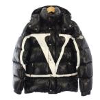 ヴァレンティノ ヴァレンチノ  VALENTINO モンクレール MONCLER ダウンジャケット フーディ ジップアップ ロゴ 46 黒 SV3CN00A5AG /KH メン