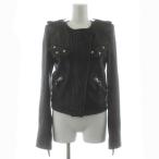 イザベルマラン ISABEL MARANT ライダース レザージャケット ジップアップ スタッズ 羊革 34 黒 ブラック 1577-343-8769