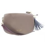 ケイトスペード KATE SPADE ショルダーバッグ レザー ロゴチャーム タッセルチャーム ワンポイント グレージュ /BB レディース
