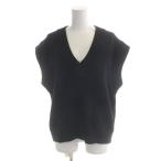 ザラ ZARA ニットベスト M 黒 ブラック Vネック ノースリーブ 無地 /AP レディース