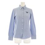 Beams Golf Golf одежда кнопка down рубашка блуза длинный рукав постоянный цвет олень. . Logo вышивка M бледно-голубой голубой 
