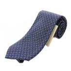 未使用品 ブルガリ BVLGARI ネクタイ レギュラータイ 総柄 シルク 紺 ネイビー タグ付き /BB ■OH メンズ