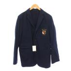 未使用品 ヴァン ヂャケット 段返りジャケット 刺し子ワークジャケット テーラード ブレザー アウター シングル ロゴ 刺繍 L 紺