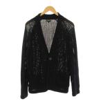 ジョルジオアルマーニ GIORGIO ARMANI カーディガン ニット Vネック 50 紺 ネイビー 長袖 透かし編み /YM メンズ