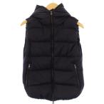 デュベティカ DUVETICA ダウンベスト ジャケット フード ジップアップ ウール 42 ネイビー /BM レディース