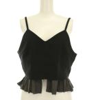  Ame li Vintage Ameri VINTAGE топ бюстье S чёрный черный V шея оборка кромка 02220530730 /YM женский 