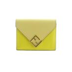 フェンディ FENDI FFダイヤモンド 財布 三つ折り コンパクトウォレット 小銭入れ 黄色 /MI ■OH レディース