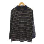ポロゴルフ ラルフローレン POLO GOLF RALPH LAUREN ポロシャツ コットン L 紺 ネイビー ボーダー 長袖 /YM メンズ