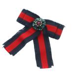 グッチ GUCCI ビジュー リボン型 ビジュー装飾 赤 紺 /MI ■OH レディース