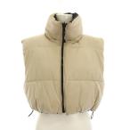 ザラ ZARA 中綿ベスト ジップアップ S M ベージュ 3427/774/085 /YM レディース