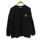 オニツカタイガー ロングスリーブグラフィックティー Tシャツ カットソー 長袖 刺繍 M 黒 ブラック 2183B025