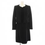 ショッピング喪服 クロエ ブラックフォーマル 喪服 セットアップ 上下 ノーカラージャケット ワンピース ひざ丈 五分袖 7AR 黒 1408467-01 レディース