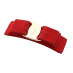 サルヴァトーレフェラガモ Salvatore Ferragamo ヴァラリボン バレッタ 赤 /KH ■OH レディース