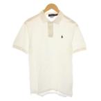 ポロ ラルフローレン POLO RALPH LAUREN ポロシャツ 半袖 レギュラーカラー ハーフボタン 鹿の子 ロゴ 刺繍 ワンポイント XL 白