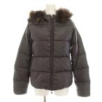 デュベティカ DUVETICA アダーラ Adhara ダウンジャケット フード ジップアップ ラクーンファー 38 紫 茶 D.030.04.MFG-1001R レディース