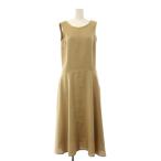 ショッピングロンハーマン ロンハーマン Ron Herman フレアワンピース マキシ ロング ノースリーブ クルーネック ワンカラー 無地 XS ベージュ /BB レディース