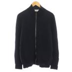 サルヴァトーレフェラガモ Salvatore Ferragamo ニットジャケット ニットブルゾン ドライバーズニット ジップアップ XL 紺 121504 メンズ