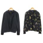 サルヴァトーレフェラガモ Salvatore Ferragamo リバーシブルナイロンジャケット ガンチーニ ペイズリー柄 無地 56 紺 143398 メンズ