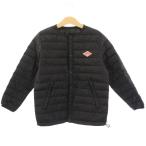 ダントン DANTON ダウンジャケット ノーカラー ナイロン アウター ロゴ L 黒 ブラック /BB キッズ