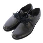 コムデギャルソンコムデギャルソン コムコム ドレスシューズ レースアップ ローヒール レザー ワンカラー 22.5cm 黒 ブラック /BB