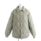  Uniqlo UNIQLO с хлопком жакет верхняя одежда M бежевый стеганое полотно воротник имеется длинный рукав /AP женский 