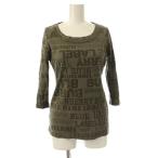 ショッピングBURBERRY バーバリーブルーレーベル BURBERRY BLUE LABEL ロゴ総柄 Ｔシャツ カットソー 38 七分袖 カーキ /JP レディース
