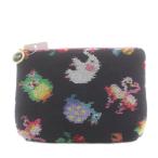 未使用品 フェイラー FEILER 神崎恵コラボ ポーチ アニマル柄 黒 ブラック /AN13 レディース